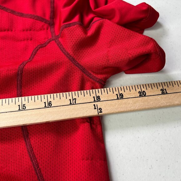 Nike Pro Combat Shirt Mens Medium Red Short Sleeve Pullover Compression Fitted - Picture 9 of 10